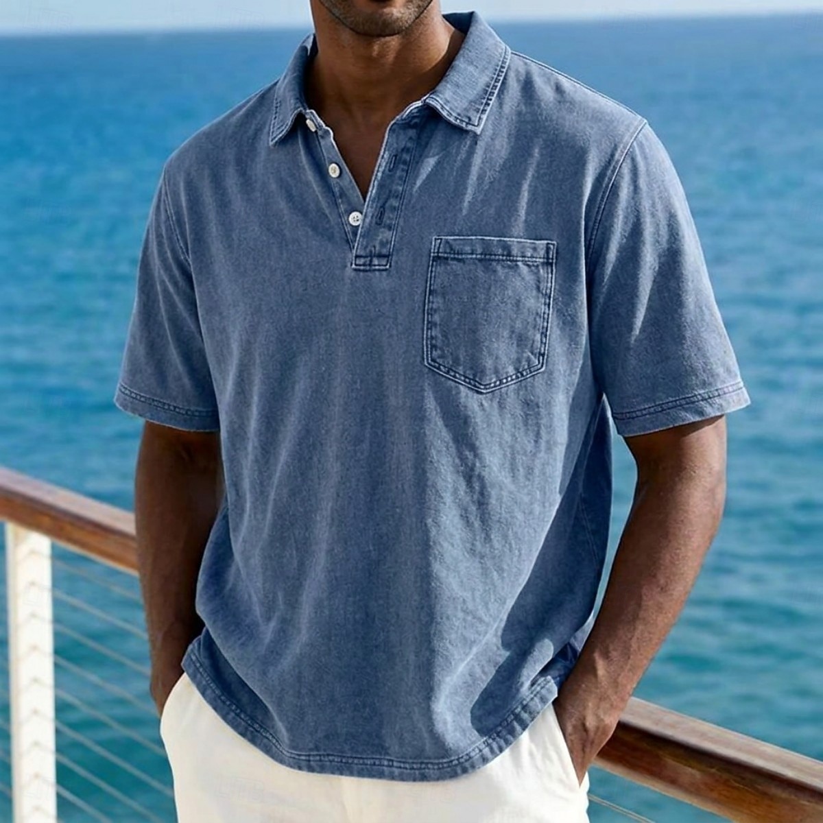SoftFade™ Ανδρικά Πόλο Μπλουζάκια 100% Βαμβάκι Ξεθωριασμένο Πουκάμισο Casual Διακοπών Λαβή Κοντομάνικο Μόδα Βασικό Απλό Vintage Φθαρμένο Καλοκαίρι Άνοιξη Κανονική Σκέψη Σκούρο Καφέ Μαύρο Ανοιχτό 2026 - $36.99 –P3