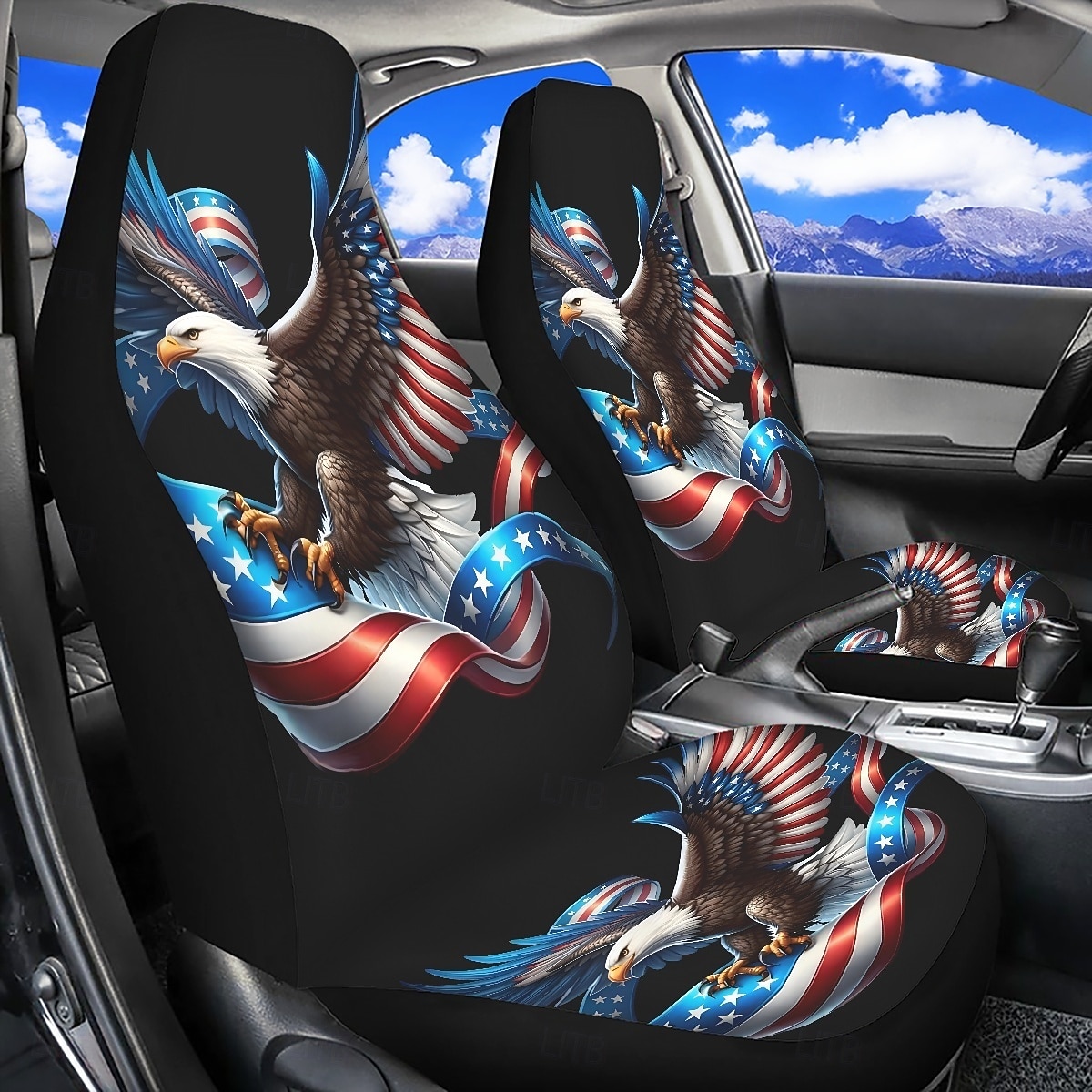 American Flag Bald Eagle Car Seat Covers Set of 2, Patriotic USA Flag Front Bucket Seat Protectors Universal Fit for SUV Truck Sedan Van, Durable Breathable Car Interior Decor Accessories 2026 - $25.99 –P8