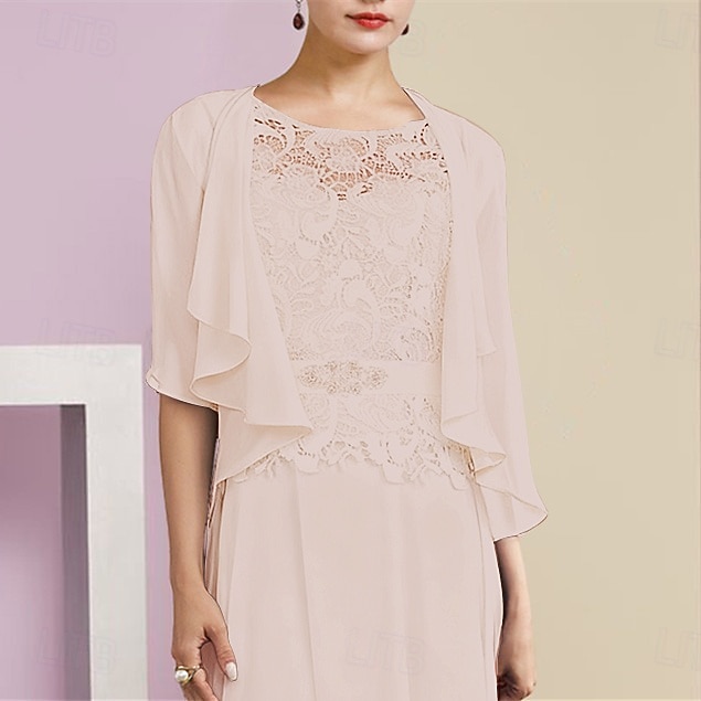 scialli per ospiti di nozze avvolgere le donne impacchi per la madre puro elegante chiffon a mezza manica impacchi da sposa con balze per la festa primaverile&amp; estate del 2026 a $45.99 –P17