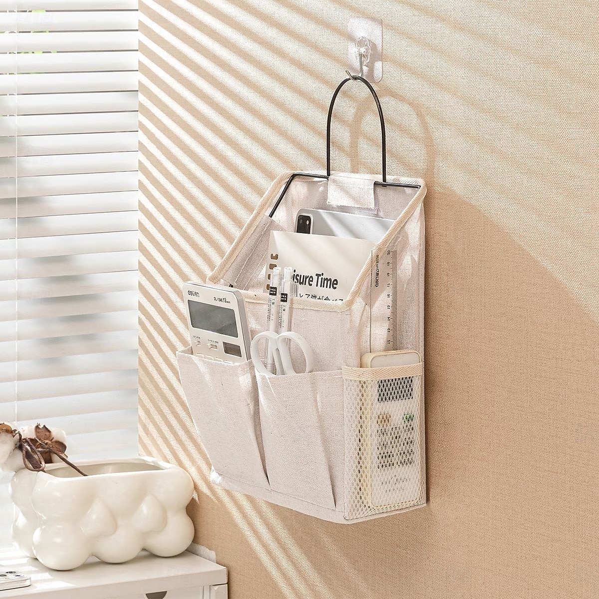 Lot de 1 ou 2 sacs de rangement suspendus en tissu, organisateur mural avec poches, pochette de rangement à suspendre à la porte, organisateur mural pour chambre d'étudiant, sac de rangement en tissu de 2026 ? $13.49 –P2