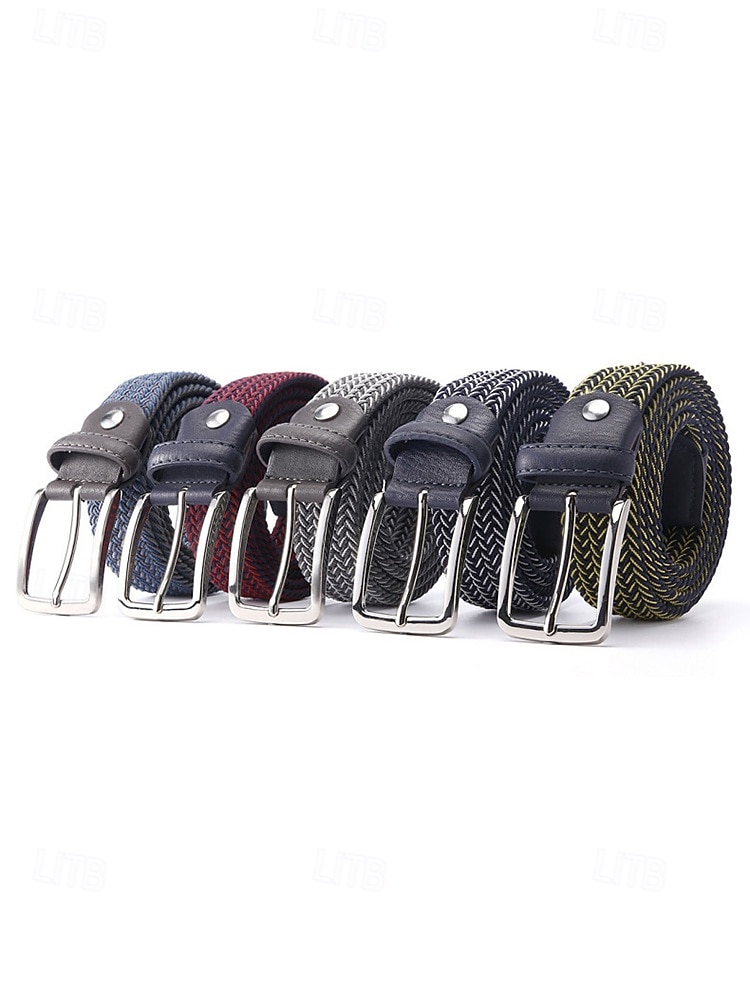 Men's Elastic Braided Stretch Belt, Woven Polyester Golf Belt, Big & Tall Casual Waist Belt with Flexible Fit, Summer Business Casual Travel Belt, Multiple Colors Extended Sizes 2026 - $19.99 –P3