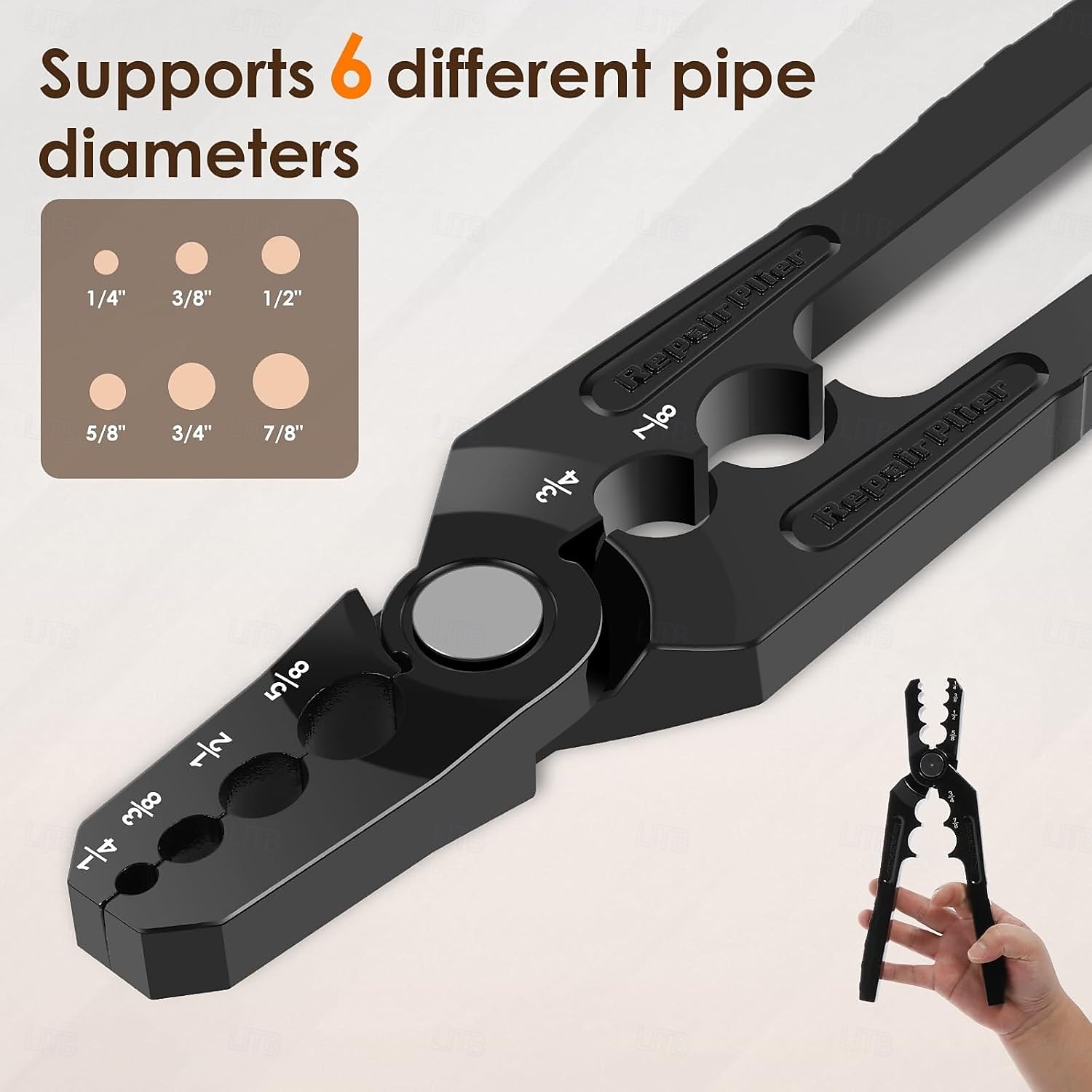6-Hole Multi-Size Copper Pipe Repair & Rounding Tool, Copper Tube Rounder 6 Hole Aluminum Alloy Pipe Rounding, Suitable for 1/4, 3/8, 1/2, 5/8, 3/4, and 7/8 inch Coppers Aluminum Pipes 2026 - $44.99 –P11