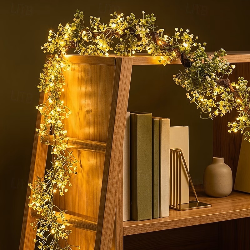 Guirlanda de luzes de fada com flores sintéticas em formato de estrela, 1,8 m, 20 LEDs, ideal para decoração de casamentos, festas, Dia dos Namorados, Natal, ambientes internos e externos, varandas, de 2026 por $14.49 –P1