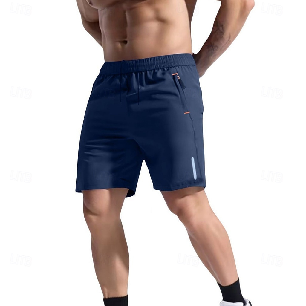 Men's Athletic Shorts Shorts Summer Shorts Beach Shorts Casual Shorts Pocket Elastic Waist Plain Quick Dry Breathable Short Casual Outdoor Beach Vacation Fashion Lake blue Black Micro-elastic 2026 - $17.99 –P1