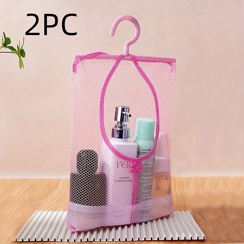 2 bolsas de almacenamiento colgantes de malla para estante de baño, organizador colgante multifuncional transpirable, cesta de almacenamiento de pared para ducha, cocina, lavadero, cosméticos y 2026 - $11.49 –P2