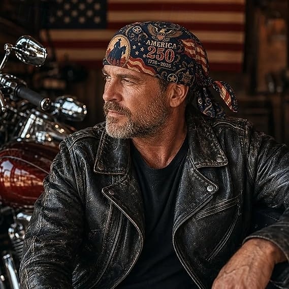 3 st. amerikanska 250-årsjubileumscykling pirathatt bikerhuvudbonad, amerikansk flagga bandana dödskallehatt, patriotisk huvudduk för män kvinnor, 1776-2026 ridning, fiske, löpning, utomhussporter, 2026 - $19.99 –P3