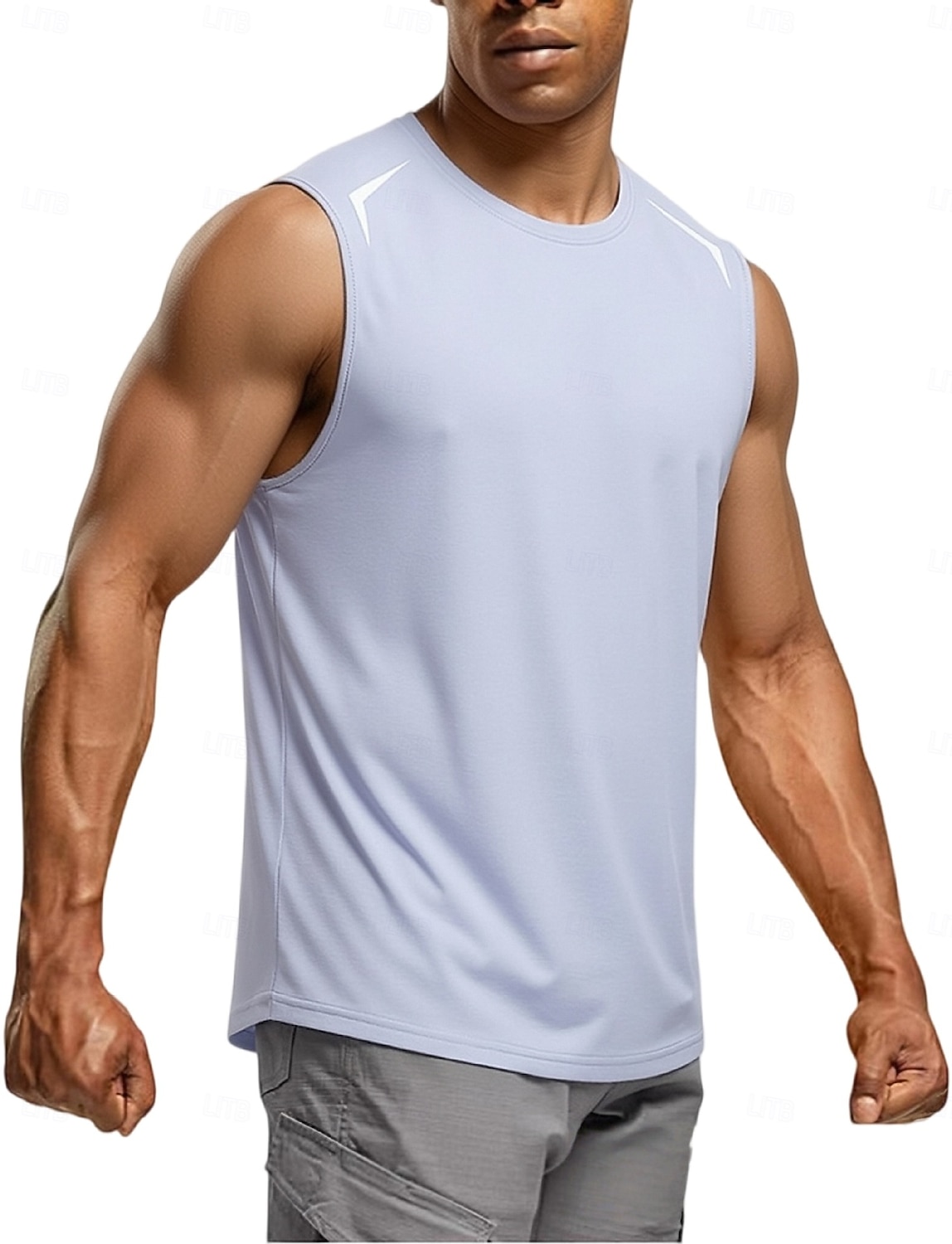 Men's Racer Back Tank Top Sleeveless Crew Neck Summer Solid Color Sports Soak Off Reflective Strip Minimalist Casual Silver Light Khaki Black Top Tee for Men 2026 - $19.99 –P2