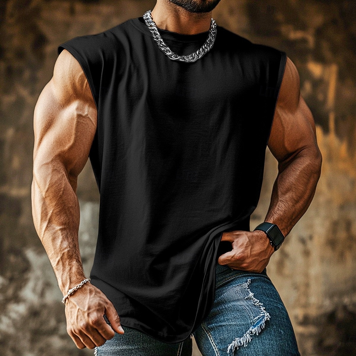 Bărbați Cămașă Waffle Bluză Sub Cămașă Cămașă fără mâneci Fără manșon Stil Nautic Rundă Vară Simplu Modă Designer Muşchi Crewneck Casual În aer liber Ieșire Negru Alb Verde Închis Top tricou pentru 2026 - $23.99 –P1