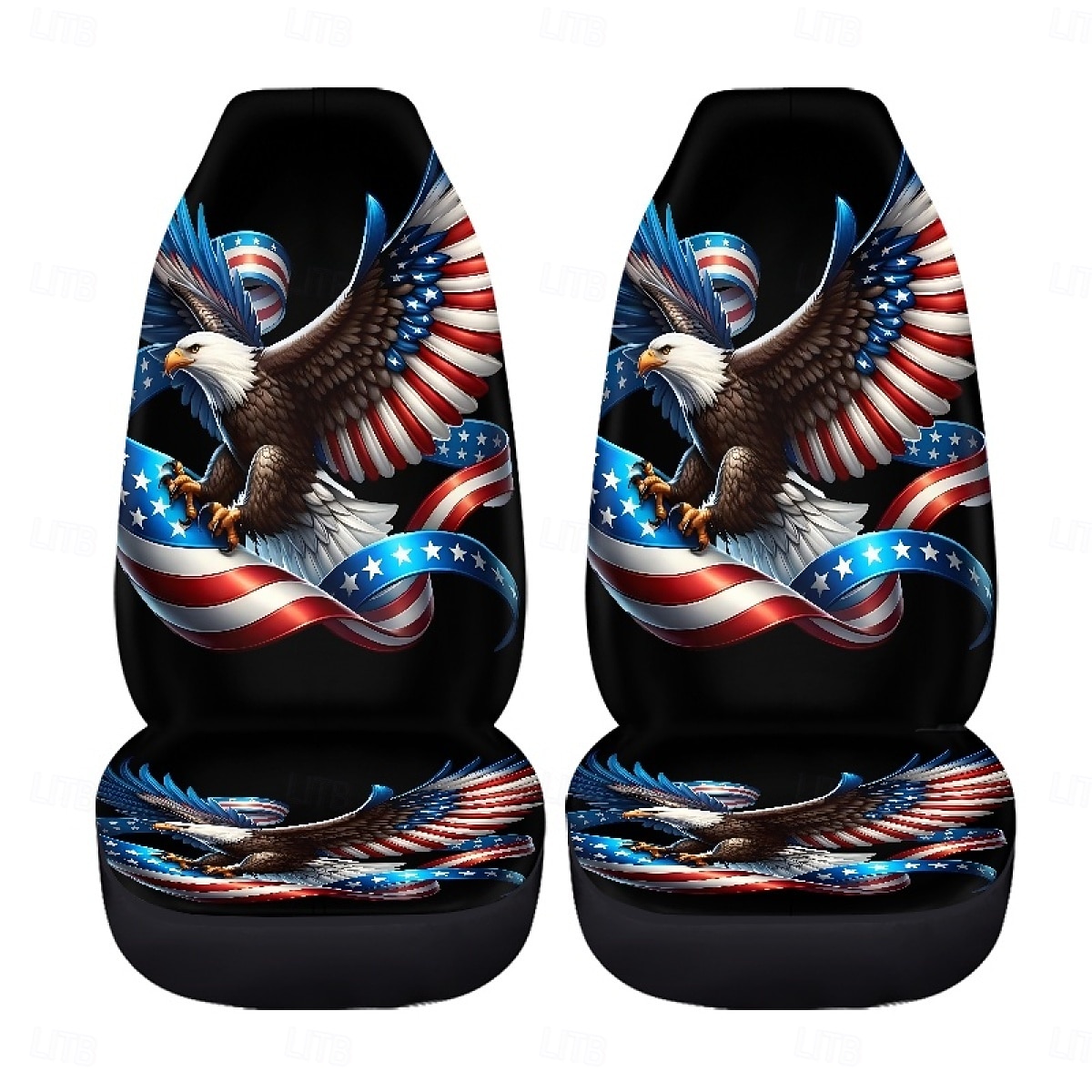 American Flag Bald Eagle Car Seat Covers Set of 2, Patriotic USA Flag Front Bucket Seat Protectors Universal Fit for SUV Truck Sedan Van, Durable Breathable Car Interior Decor Accessories 2026 - $25.99 –P7