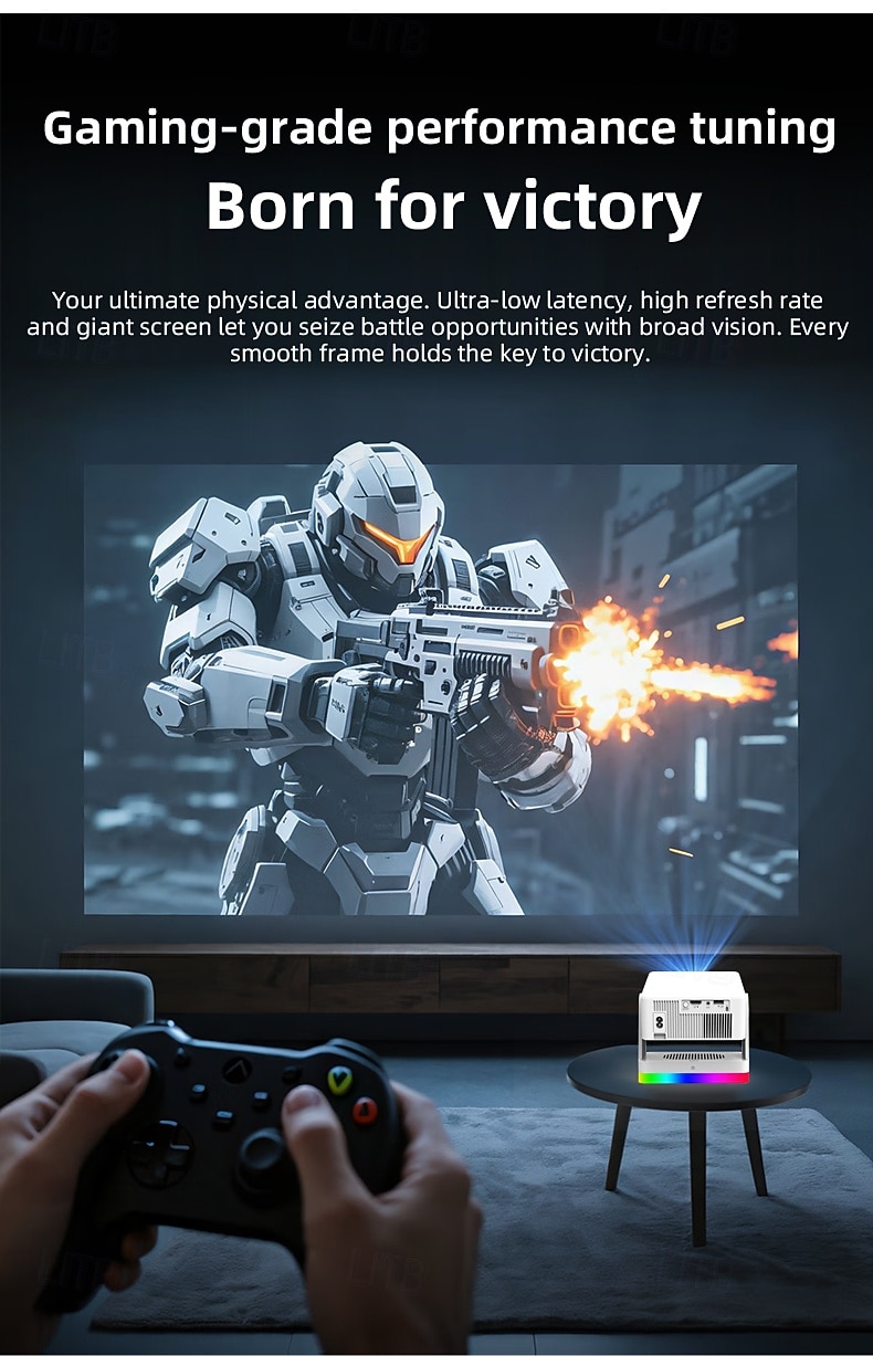 Smart Projector with Auto Focus & Auto Keystone, 720P Native Portable Movie Projector with RGB Ambient Light, Bluetooth Speaker, WiFi Screen Casting, 180° Rotatable Home Theater Projector 2026 - $127.99 –P16