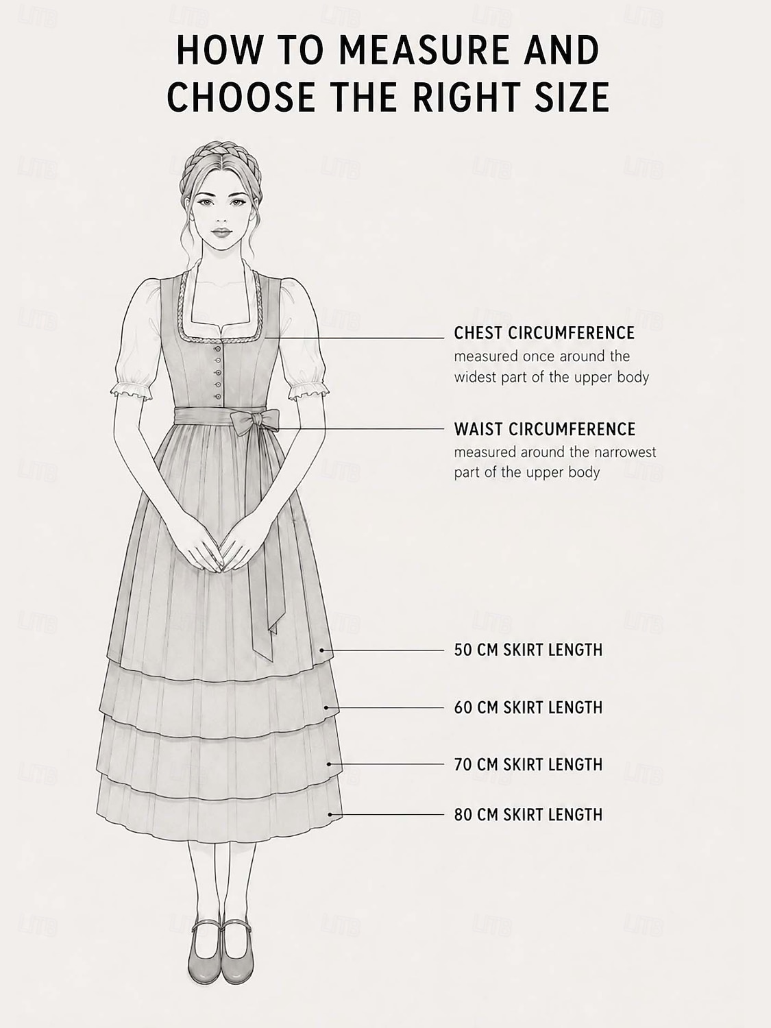 Oktoberfest Dirndl Dress Midi Length Sequins Embroidered with Pockets Balconette Neckline Maid Bavarian German Alpine Wiesn Women's Carnival Beer Festival Traditional Style Cloth Without Blouse (70CM) 2026 - $110.99 –P15