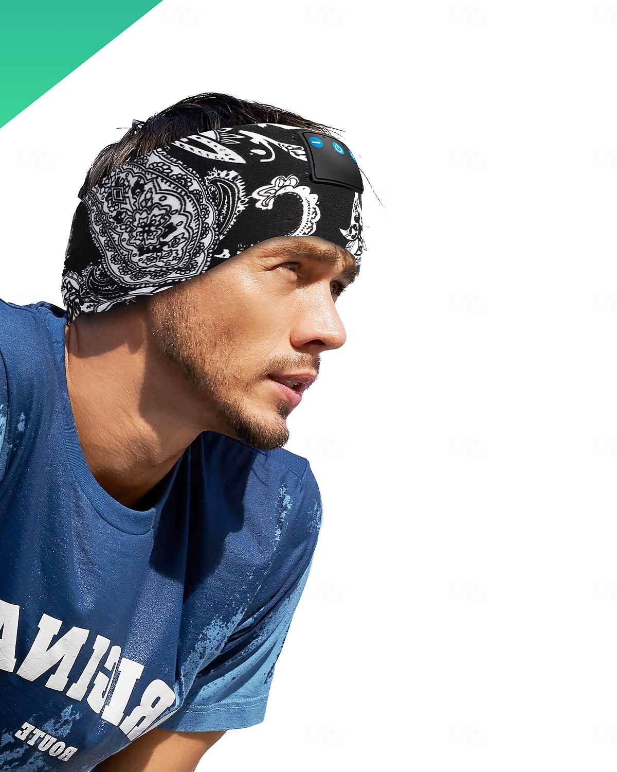 Sluchátka na spaní s Bluetooth čelenkou, bezdrátová sportovní čelenka s vestavěnými HD stereo reproduktory, měkká elastická prodyšná oční maska pro spaní na boku, běh, jóga, cestování, paisley vzor 2026 - $31.99 –P6