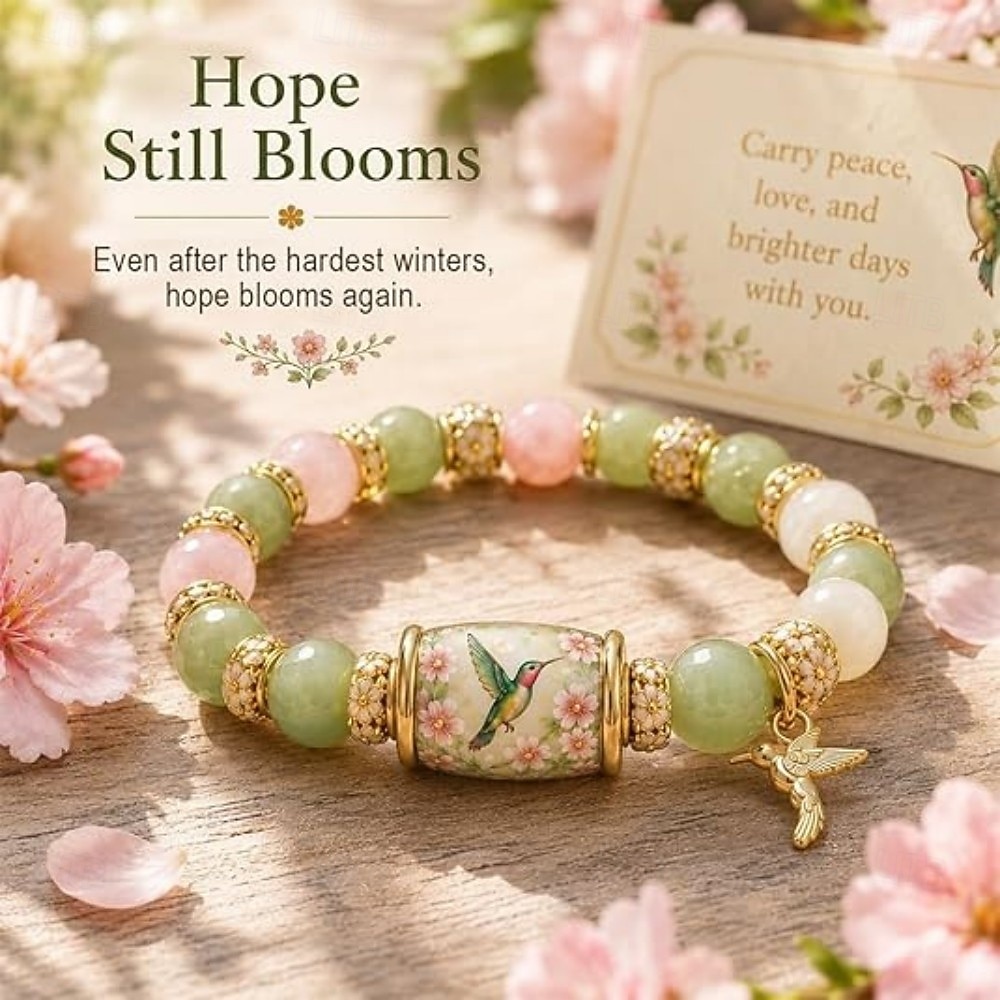 liefde, vrede &Lente zegeningen 2026 limited edition armband met geschenkdoos voor vrouwen, inspirerende bij, blauwe vogel, vlinder armband, sieraden bedeltjes, polsbandje, elastisch stretch 2026 - $19.99 –P3
