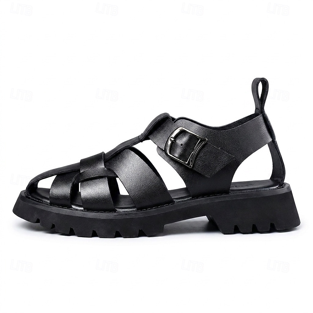 Sandali gladiatore neri da uomo – sandali sportivi da esterno regolabili, calzature comode e resistenti per viaggi, vacanze al mare, passeggiate e avventure estive del 2026 a $64.99 –P10