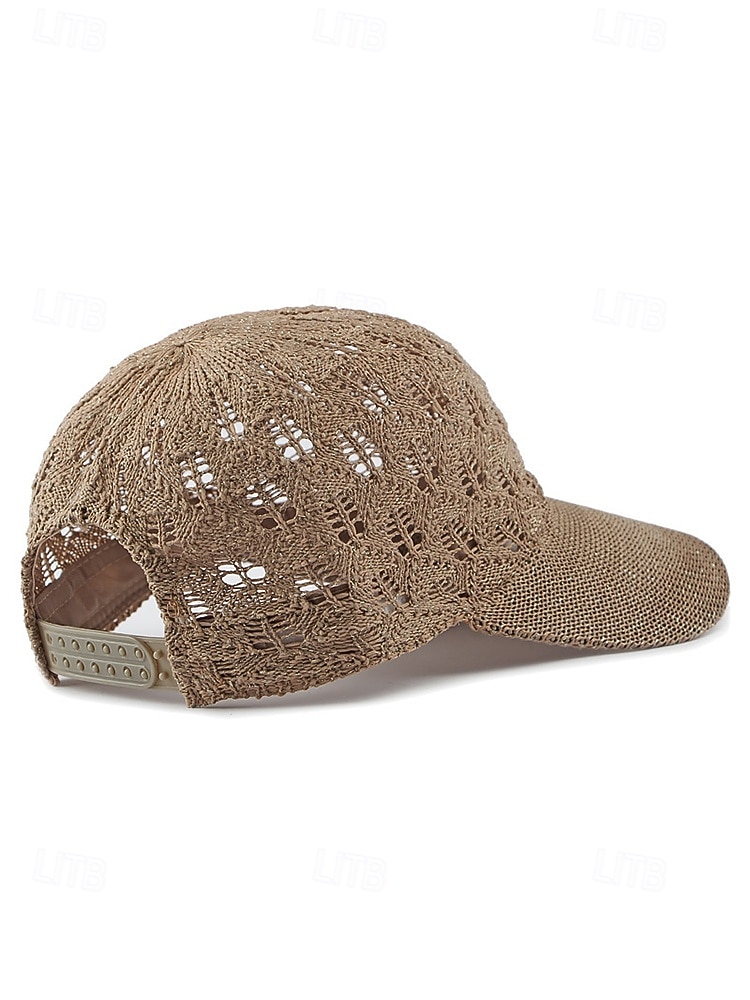 Boné de beisebol feminino de crochê, chapéu de verão respirável em malha de poliéster, boné de renda ajustável, chapéu leve com proteção solar para viagens, caminhadas, jardinagem e uso casual ao ar de 2026 por $14.99 –P10