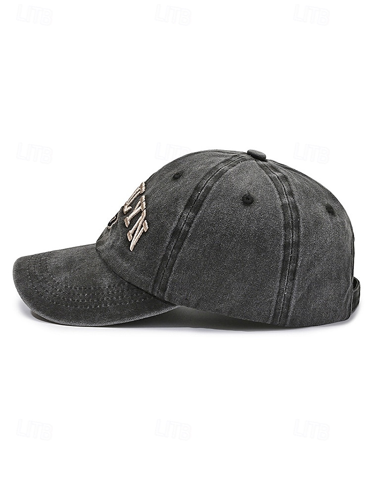 Men's Vintage Washed Cotton Baseball Cap Embroidered Letter Dad Hat Adjustable Strap Multi-Color Retro Casual Hat for Travel, Outdoor, Streetwear, Everyday Wear 2026 - $11.99 –P7