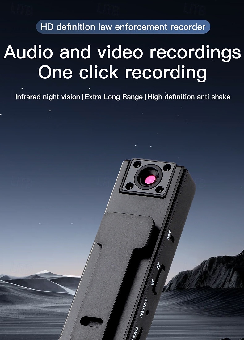 1080p HD-bodycamera met infrarood nachtzicht, mini draagbare clip-on beveiligingscamera voor thuis, kantoor en buiten, draagbare videorecorder met sportstabilisatie en activering met één druk op de 2026 - $28.99 –P5
