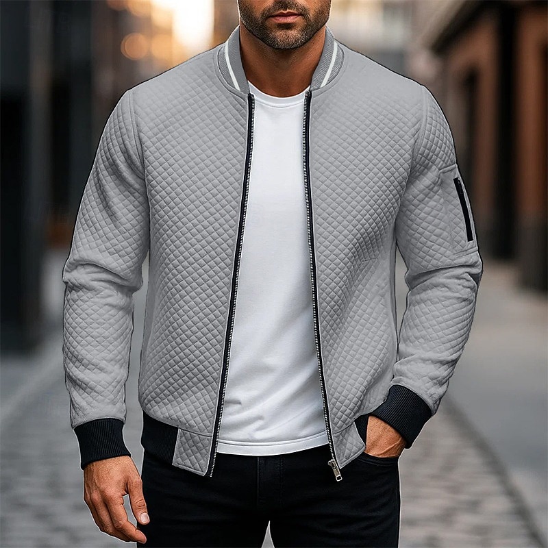 Homme Sweat-shirt Sweat-shirt entièrement zippé bleu marine Gris Clair À capuche Uni Texturé Occasionnel Quotidien Sport & Loisir Streetwear Frais Vêtements de sport Printemps & Automne Vêtement Tenue de 2026 ? CHF15.58 –P8