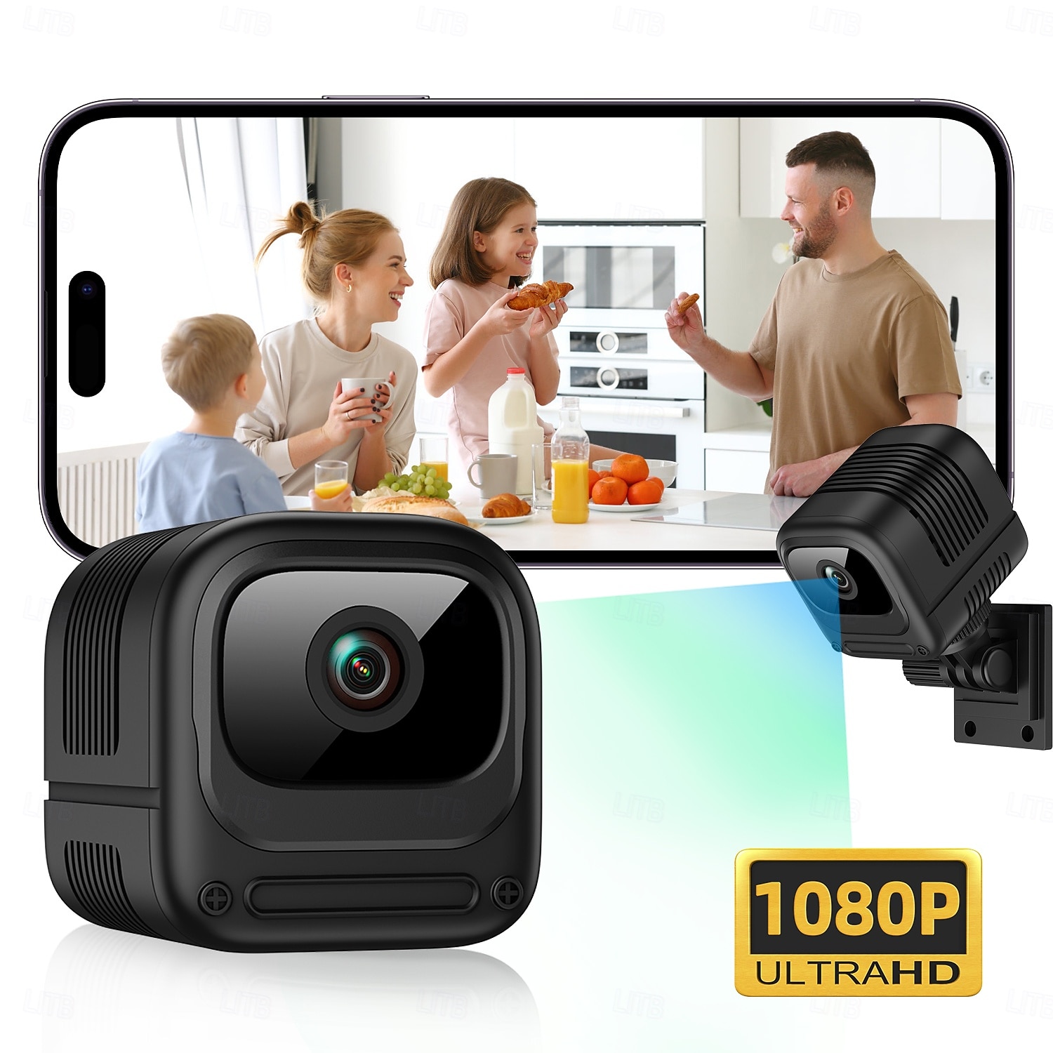 1080p mini beveiligingscamera wifi draadloze binnencamera voor thuis, huisdieren en baby's met app voor weergave op afstand, nachtzicht, bewegingsdetectie, kleine nanny bewakingscamera, kleine 2026 - $51.99 –P3