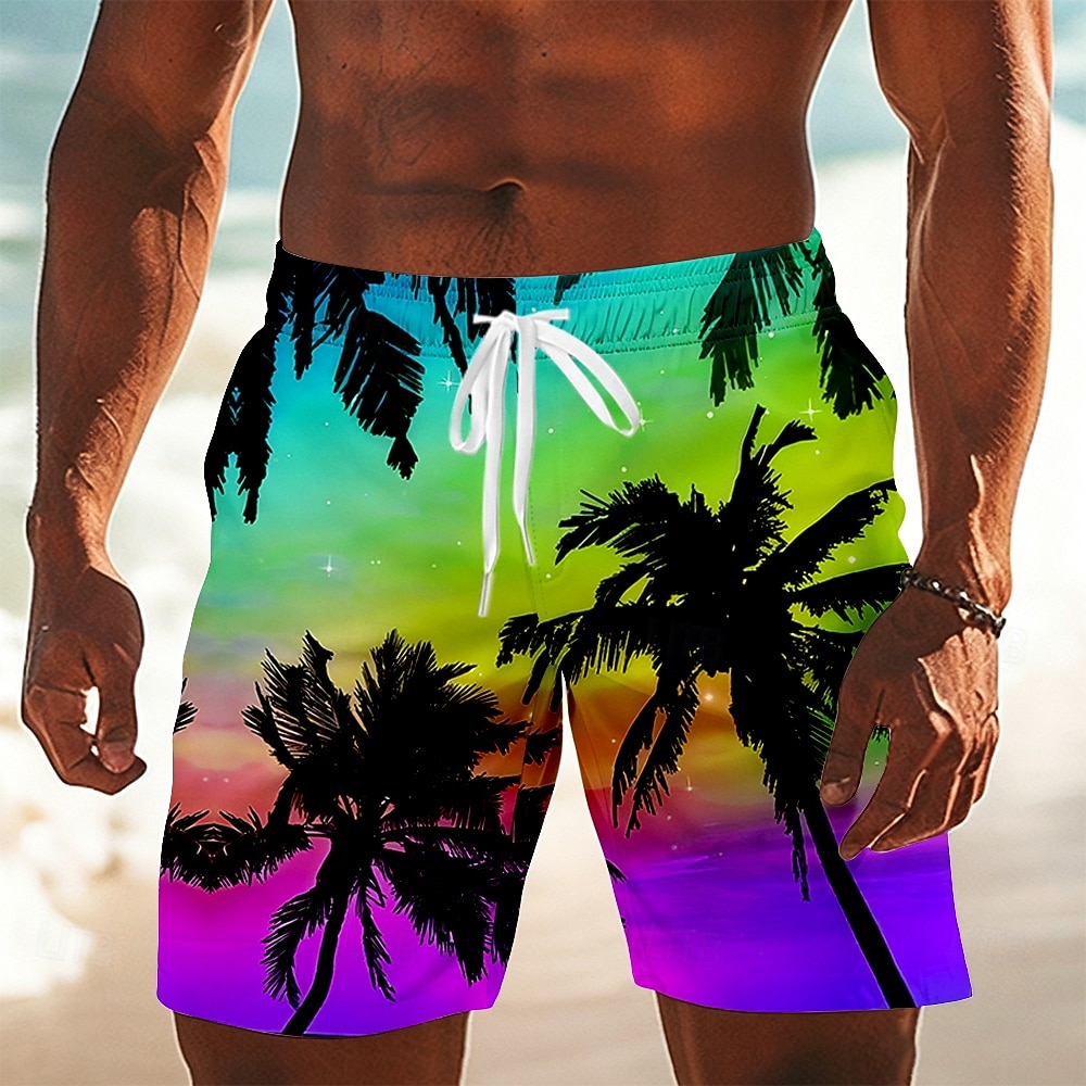 Hombre Árbol de coco Plantas tropicales Boxers de Natación Trajes de baño, bañadores cortos Pantalones de Surf Media cintura Hawaiano Diario vacaciones en la playa Bolsillos laterales Forro de malla 2026 - $20.99 –P3