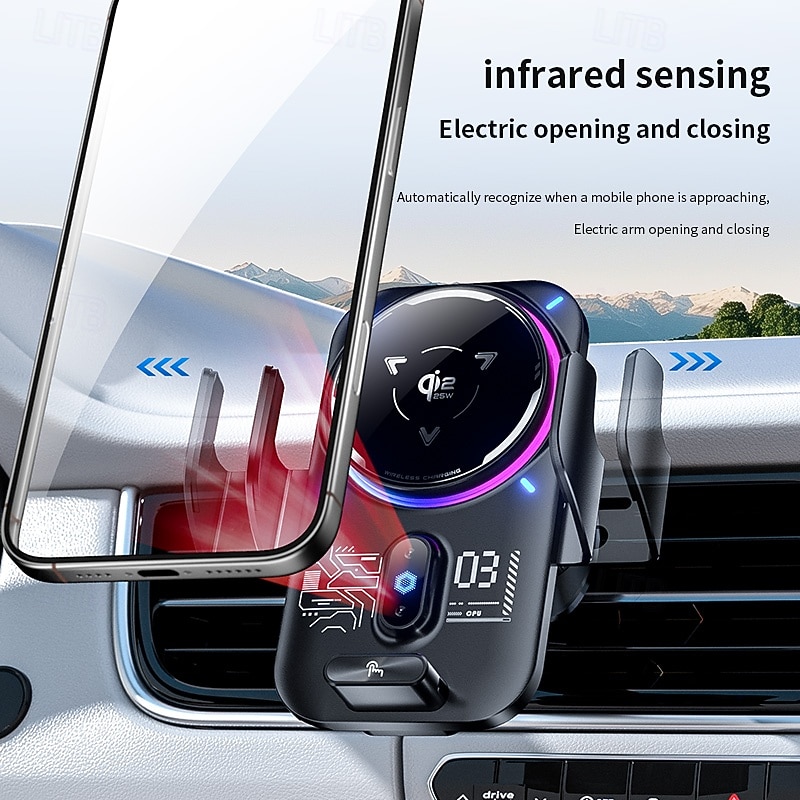 Qi2 25W Wireless Car Charger with Semiconductor Refrigeration, Fast Cooling Magnetic Phone Mount, Auto-Clamping Car Phone Holder with RGB Light, for iPhone 17/16/15/14, Samsung S26, Android 2026 - $47.99 –P6