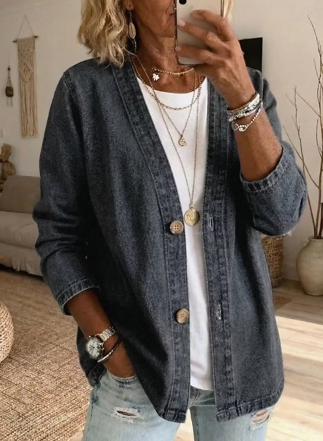 Per donna Tunica Patchwork Tinta unica Vintage Western Casual Manica Corta Manica Lunga Scollo a V Top lunghi Casuale Blu Nero Azzurro Estate Primavera del 2026 a $34.99 –P3