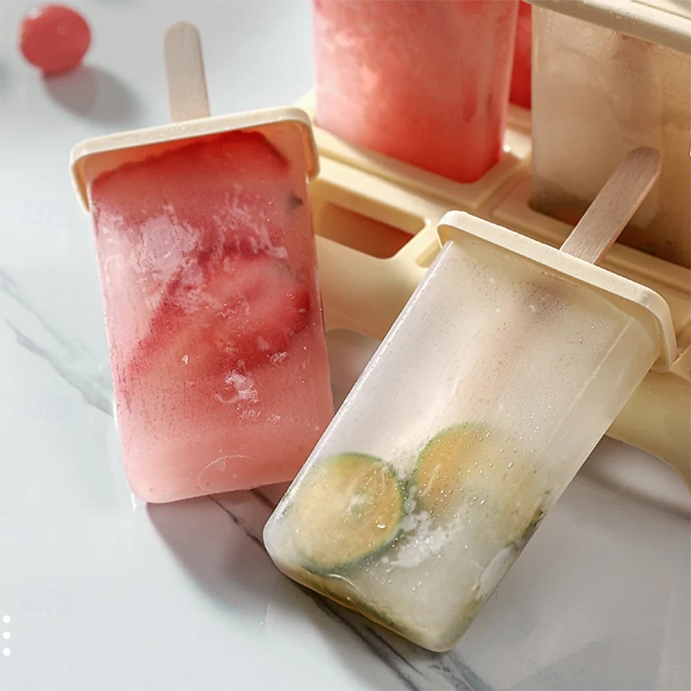 9-delige ijslollyvormset met herbruikbare stokjes, zelfgemaakte ijslollymaker voor bevroren yoghurt, sap, ijs en smoothies, doe-het-zelf ijslollyvorm, BPA-vrije keukenaccessoire voor in de vriezer 2026 - $10.99 –P4