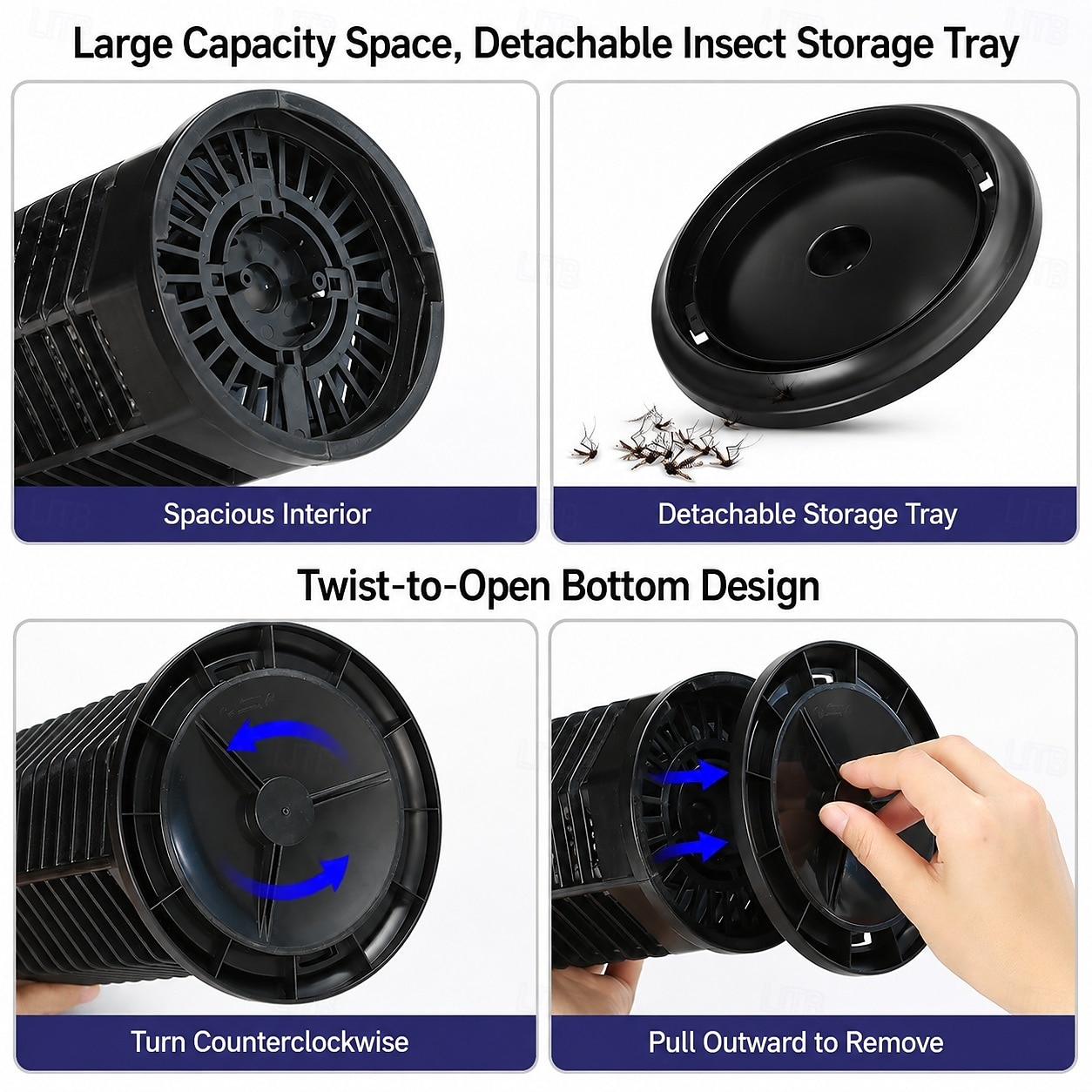 Elektrische vliegenvanger voor buiten, 365 nm, verdelgt ongewenste bezoekers, IP66 waterdicht, slimme lichtsensor, geluidsarme werking, voor binnen en buiten. 2026 - $41.99 –P3