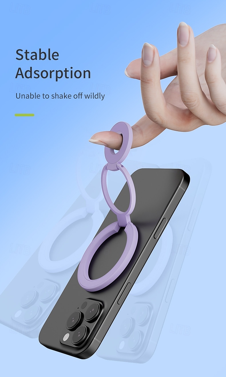 Anello di supporto magnetico per telefono compatibile con MagSafe, supporto a tripla piega per iPhone 17 16 15 14 13 12 Pro Max Plus, impugnatura magnetica per telefono su entrambi i lati. &Supporto del 2026 a $17.99 –P2