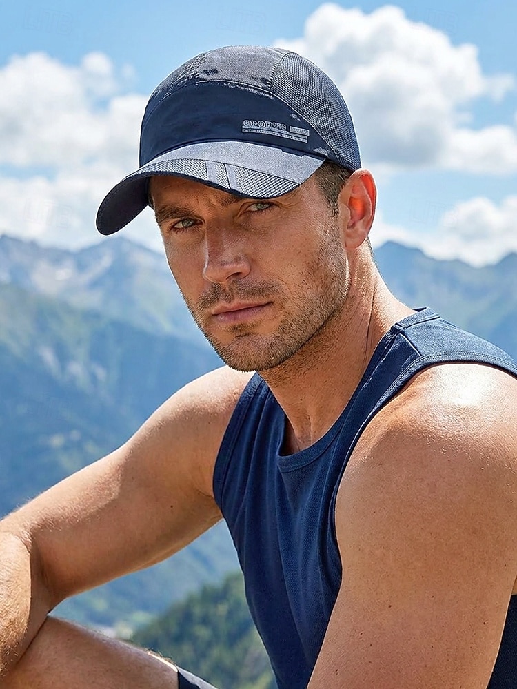 herr snabbtorkande nätkeps andningsbar polyester justerbar sommarhatt lätt utomhus golf fiske vandring resor sportkeps flera färger 2026 - $11.99 –P1