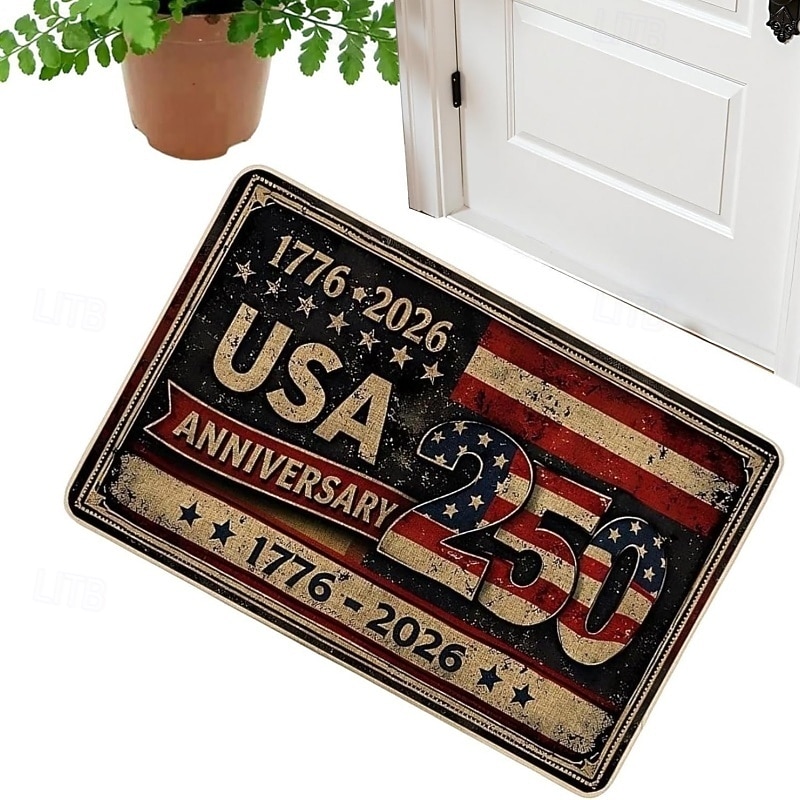 Zerbino per il 250° anniversario degli Stati Uniti (1776-2026), 80x50 cm, zerbino patriottico per il 250° anniversario dell'America, zerbino per il quindicesimo anniversario, tappeto decorativo con del 2026 a $18.99 –P4
