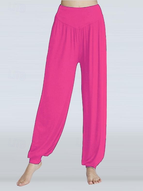 Dames Yogabroek Harembroek Knickerbockers (dames) Lichtgewicht Hoge taille Sportschool Hardlopen Pilates Kleding Onderlichaam Effen Kleur Wit Zwart Roze Modaal Herfst Sport Sportkleding 2026 - $6.99 –P9