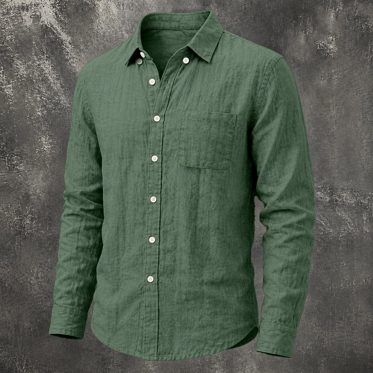 Masculino Camisa Social Camisa de linho camisa de verão camisa de botão Tecido Casual Roupa Diária Preto Branco Verde Claro Rosa Manga Longa Aberto para a Lateral Primavera Verão Verão Roupa Bolso de 2026 por $26.99 –P3
