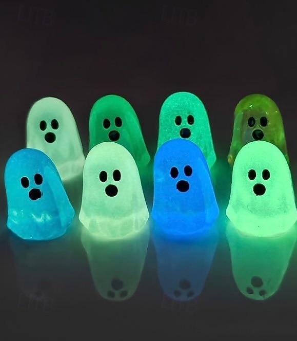 30PCS Glow in The Dark Ghost Charms for Halloween, Cute Transparent White Resin Ghost Pendants for Jewelry Making, DIY Crafts, Necklace Bracelet Earrings Accessories, Mini Ghost Ornaments Gifts 2026 - $15.49 –P6