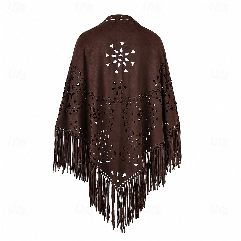Retro Vintage Hippie 1970s Cape Hippie Tassel Fringe Fancy Dress Women's Carnival Music Festival Holiday Adults' 2026 - $49.99 –P5