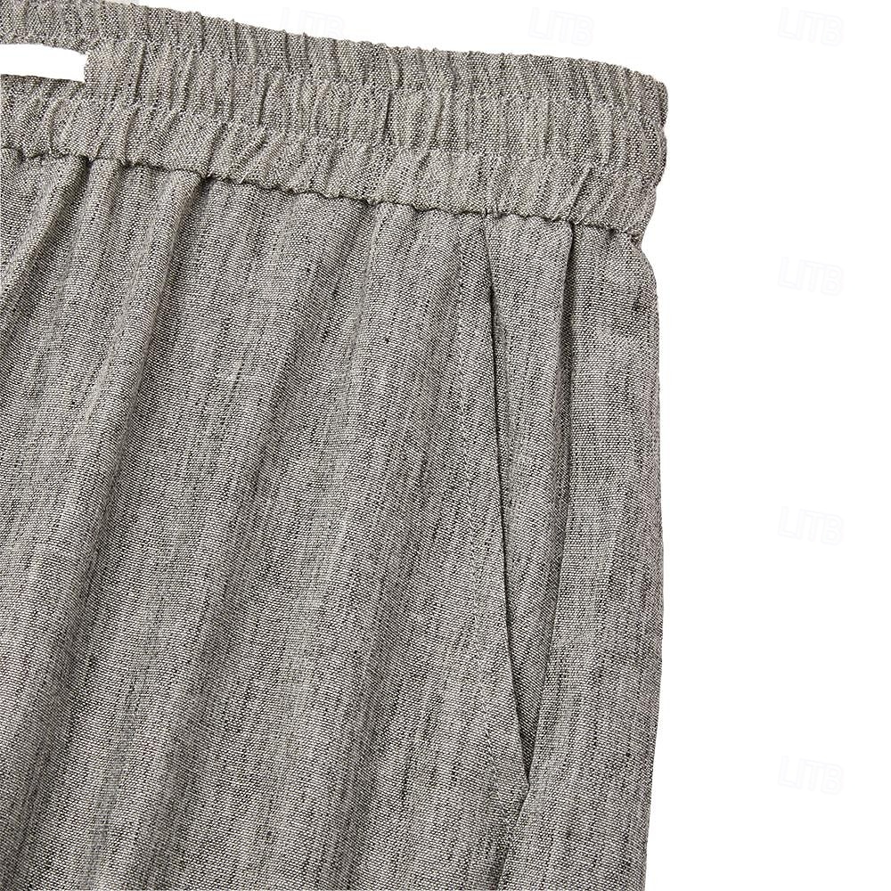 Homens Calção Shorts de linho Shorts de verão Shorts de praia Com Cordão Bolsos Cintura elástica Tecido Conforto Respirável Curto Praia Férias Feriado Havaiana Boho Azul Preto de 2026 por $22.99 –P6