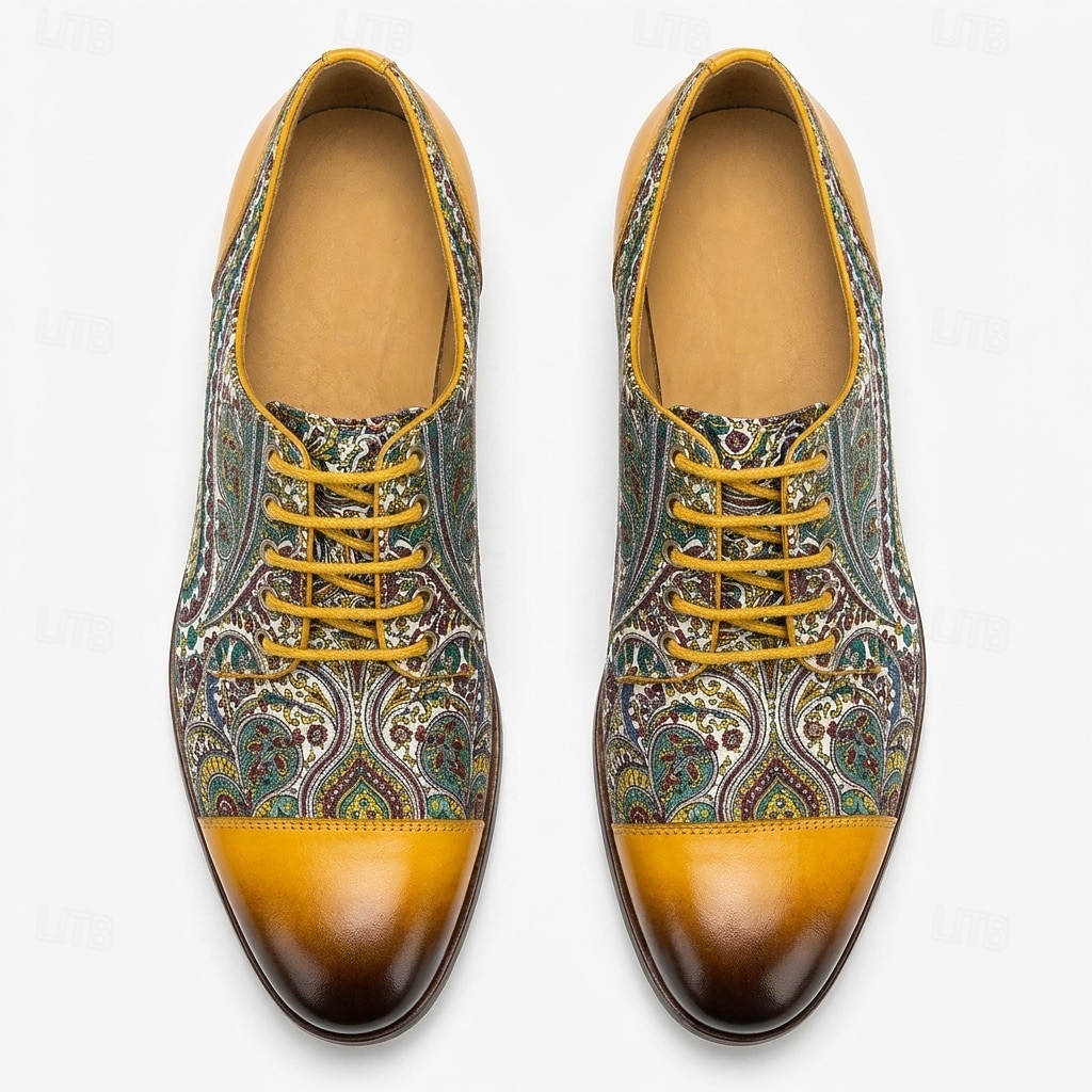 Elegant Paisley Oxford Dress Shoes – Genuine Leather Luxury Formal Footwear for Business Events, Weddings & Evening Parties 2026 - $109.99 –P6