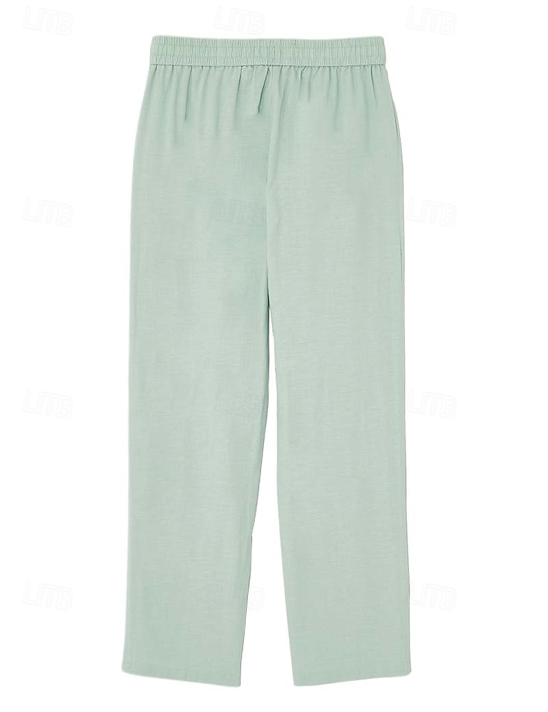 Per uomo Pantaloni di Lino Pantaloni Pantaloni Estivi Pantaloni Larghi Coulisse Elastico in vita Gamba Dritta Semplice Leggero Traspirante Lunghezza intera Casuale Quotidiano All'aperto Vacanza Moda del 2026 a $28.99 –P5