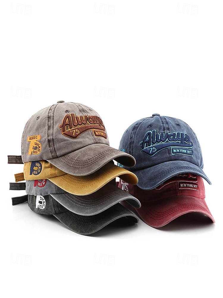 Men's Washed Cotton Baseball Cap, Adjustable Summer Hat, Lightweight Casual Travel Outdoor Hat, Vintage Urban Style, Multi-Color Cotton Cap for Summer Wear 2026 - $14.99 –P4