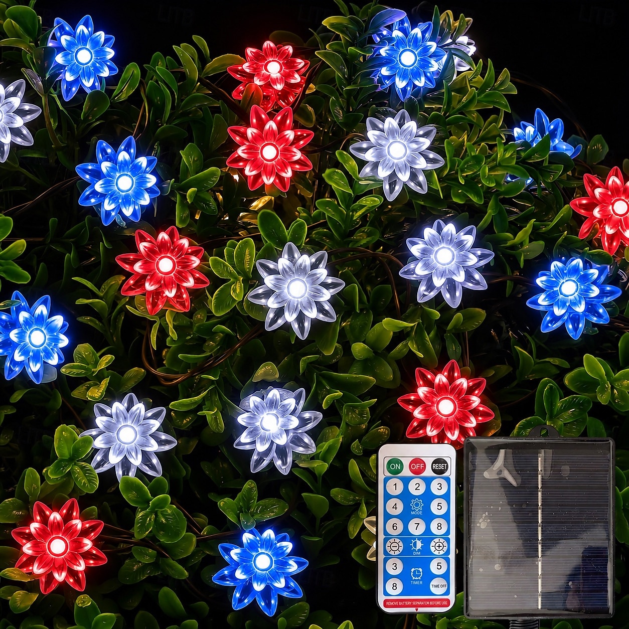 12m Lichterketten 100 LEDs Solarmodul Warmweiß Kaltweiß Rot Kreative Lichterketten Festtagslichter Halloween Innenbereich Kreativ USB-betrieben Solarbetrieben 2026 - $32.99 –P4