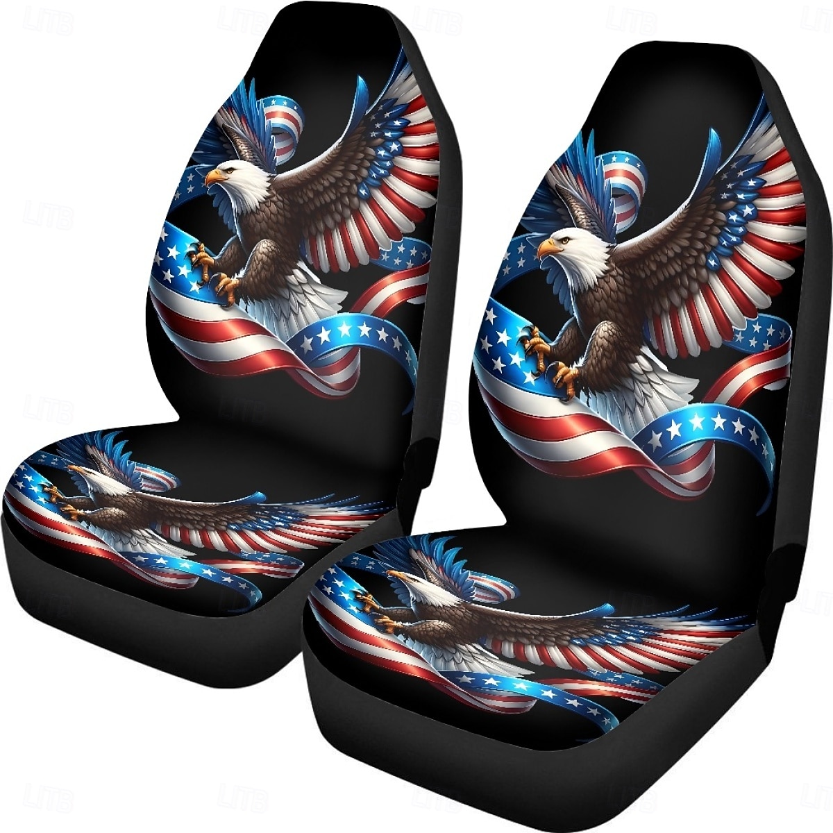 American Flag Bald Eagle Car Seat Covers Set of 2, Patriotic USA Flag Front Bucket Seat Protectors Universal Fit for SUV Truck Sedan Van, Durable Breathable Car Interior Decor Accessories 2026 - $25.99 –P4