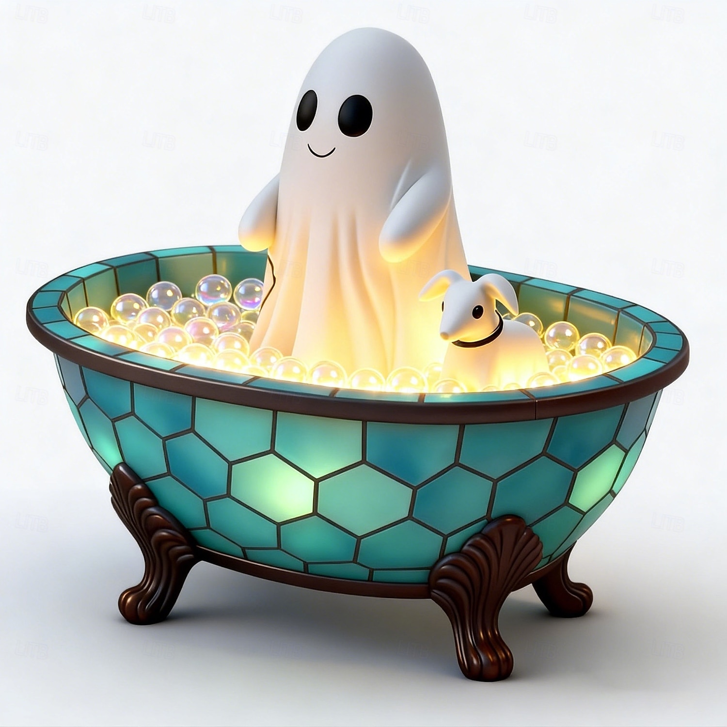 2026年 ハロウィンの幽霊バスタブナイトライトLED樹脂製フィギュアランプ、光る幽霊 &犬の装飾テーブルライト、寝室、リビングルーム、オフィス、ホリデーギフト用の不気味なカボチャパーティーの雰囲気の装飾  コレクション – $22.99 –P2