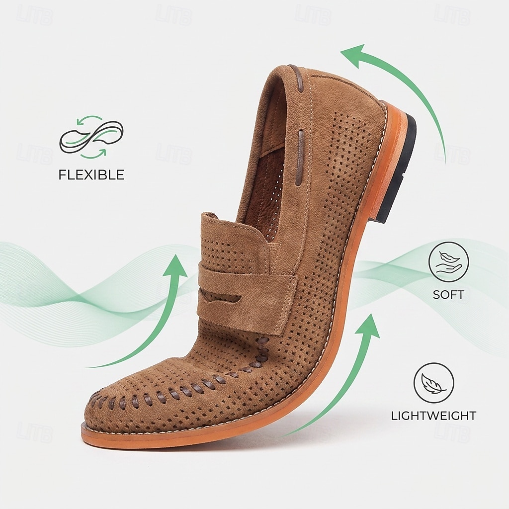 Men's Breathable Perforated Loafers – Lightweight Summer Slip-On Shoes for Vacation Evenings, Outdoor Dining & Resort Casual Wear 2026 - $54.99 –P5