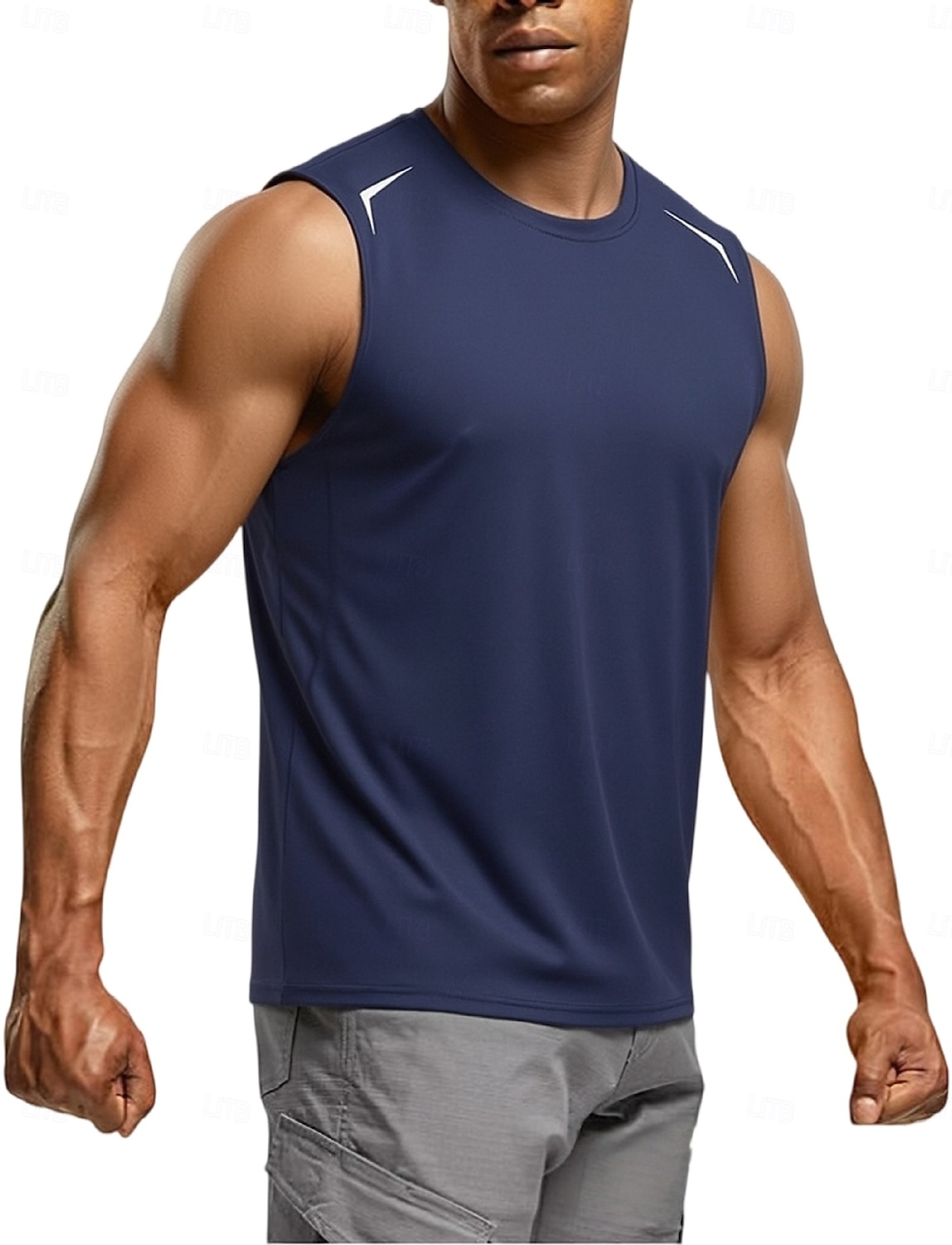 Men's Racer Back Tank Top Sleeveless Crew Neck Summer Solid Color Sports Soak Off Reflective Strip Minimalist Casual Silver Light Khaki Black Top Tee for Men 2026 - $19.99 –P4