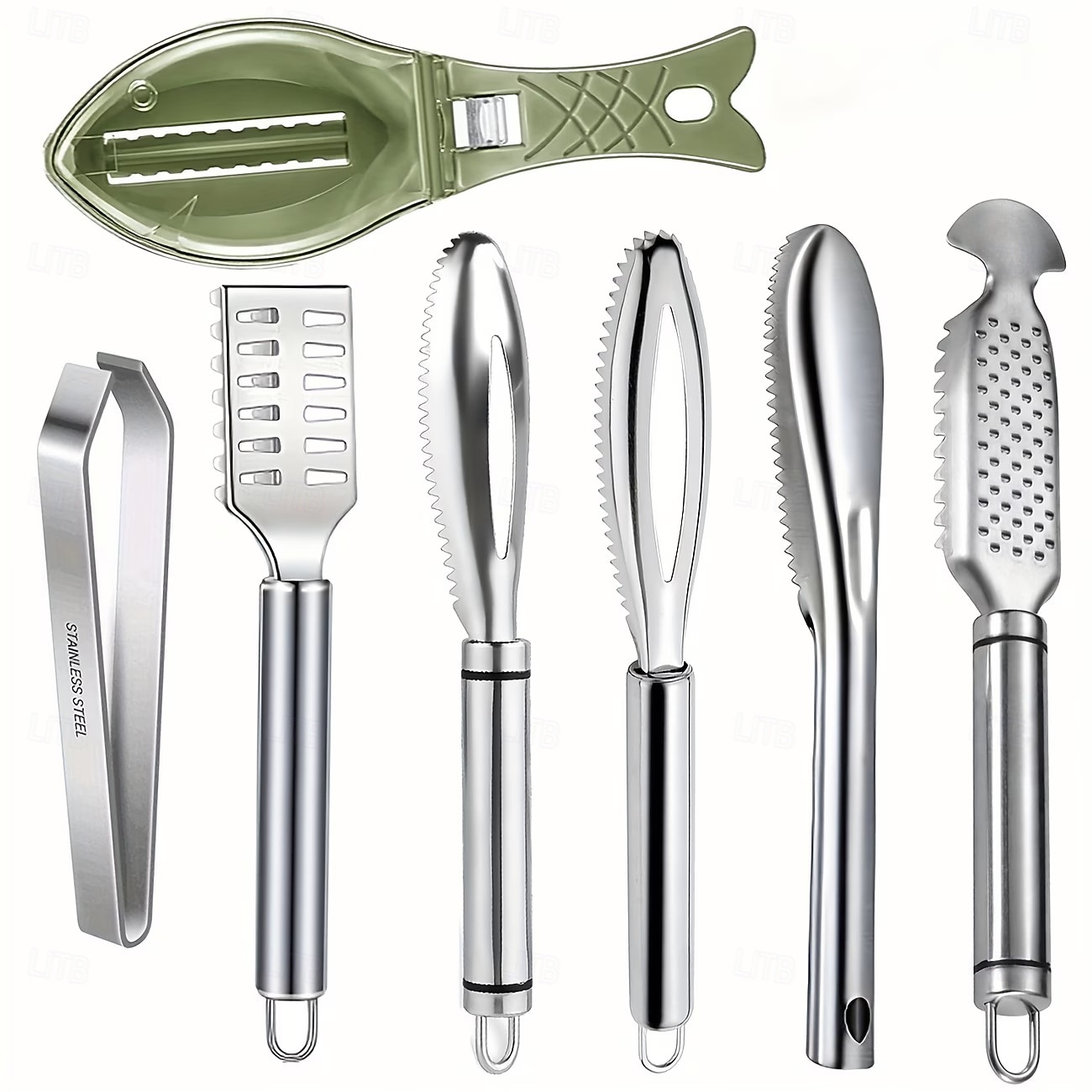 fish cleaning accessories 5 in 1 kit DESIGN CONCEPT 7PCS Fish Scale Remover Tool