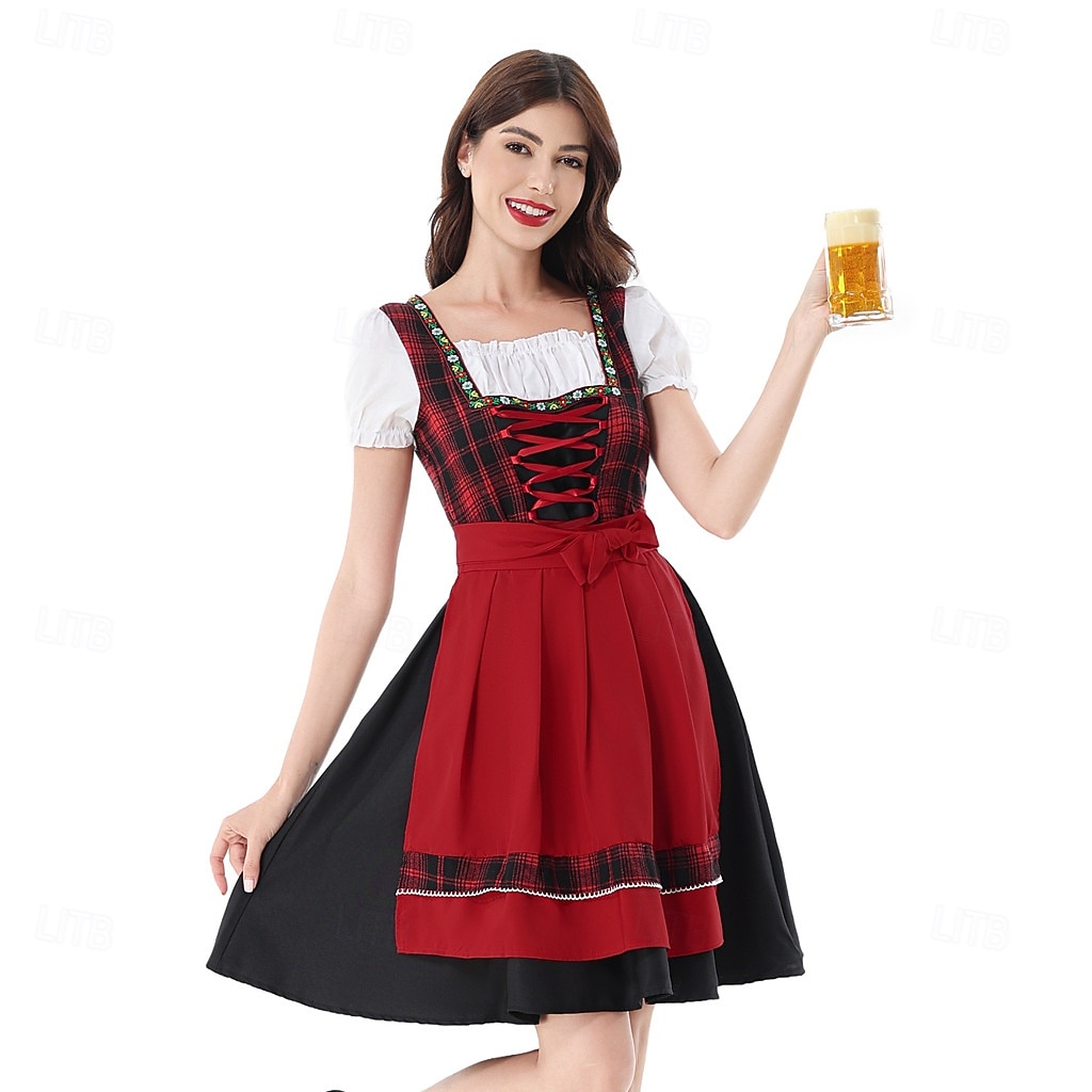 Oktoberfest Dirndl Dress Carnival Costume Mini Length Sexy Square Neck German Alpine Heritage Wiesn Women's Carnival Beer Festival Traditional Style Cloth 2026 - $66.99 –P13
