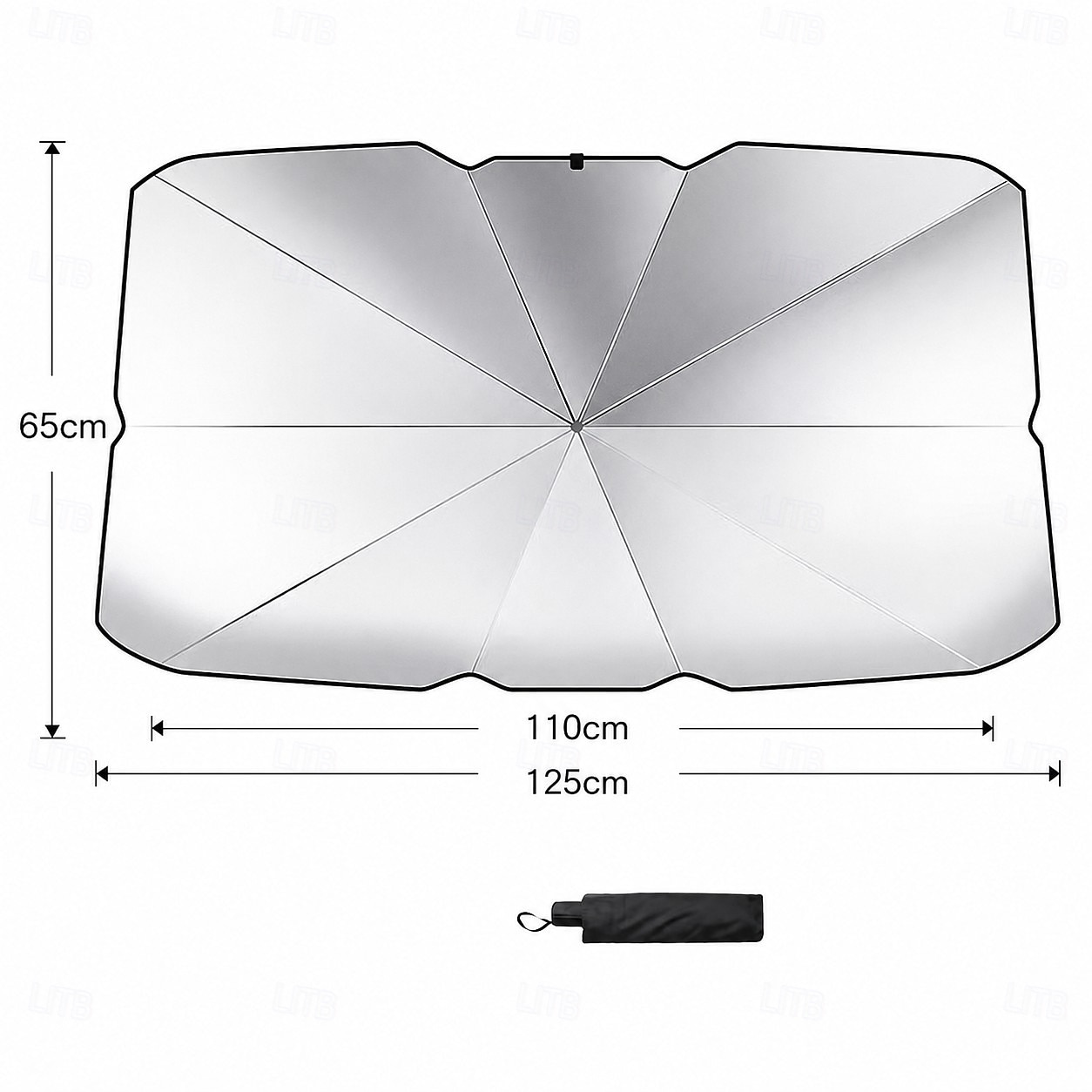 Umbrelă de soare pentru parbriz auto, parasolar pliabil cu protecție UV pentru geamul din față, parasolar reflectorizant care blochează căldura, capac interior de răcire pentru mașini, SUV-uri și 2026 - $11.99 –P9