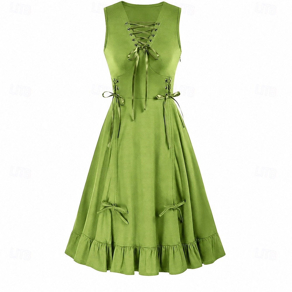 Punk & Gotico Rinascimento Steampunk Vestito Strega Ragazza gotica Tinta unica Costume Per donna Fantasia Stile Steampunk Notte di Valpurga Halloween Carnevale Mascherata Casual Quotidiano Adulti del 2026 a $38.99 –P9
