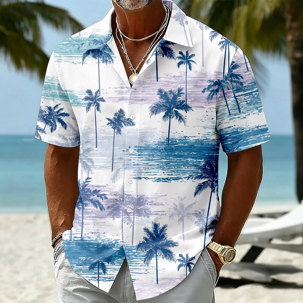 Per uomo Palma di Cocco Piante Tropicali Camicia hawaiana estiva Camicie tropicali Camicia Aloha Manica Corta Hawaiano Quotidiano Vacanza al Mare Estate Primavera Collo ripiegato Stampa 3D Camicie del 2026 a $15.99 –P1