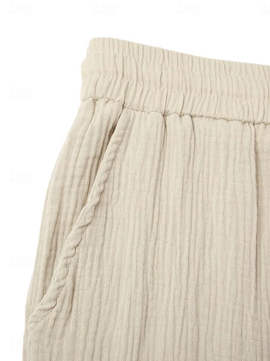 Hombre Pantalón corto Pantalones cortos de verano Pantalones cortos de playa Pantalones cortos casuales Correa Cintura elástica Color sólido Con Texturas Comodidad Transpirable Longitud de la rodilla 2026 - $25.99 –P8